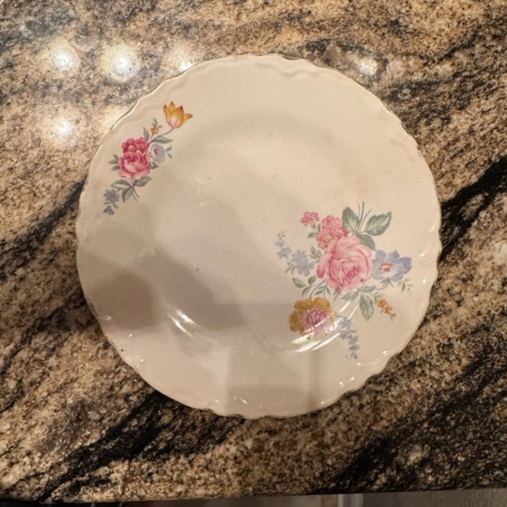 Vintage Floral Ceramic salad or dessert Plate - Picture 1 of 3